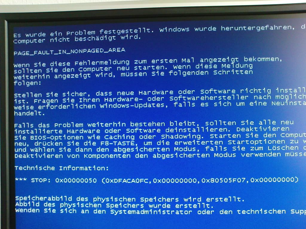 xp blue screen