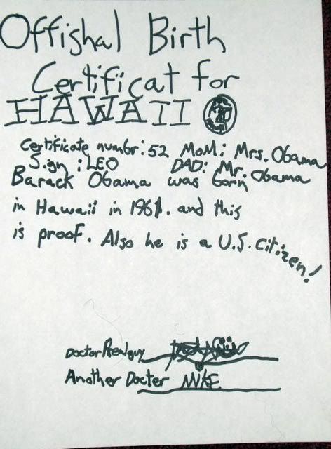 Obama's birth certificate Pictures, Images and Photos