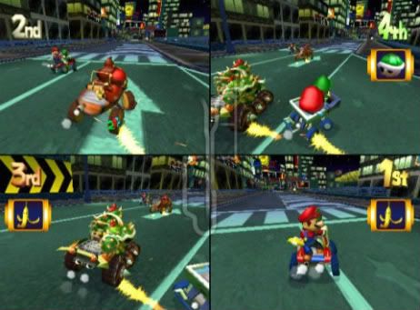 You cant get more hardcore than 4 player Mario Kart.