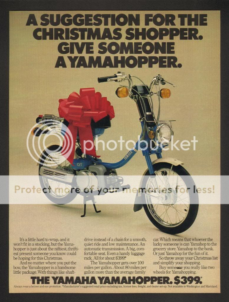 1979 Yamaha Yamahopper Scooter Motorcycle Xmas Print Ad  