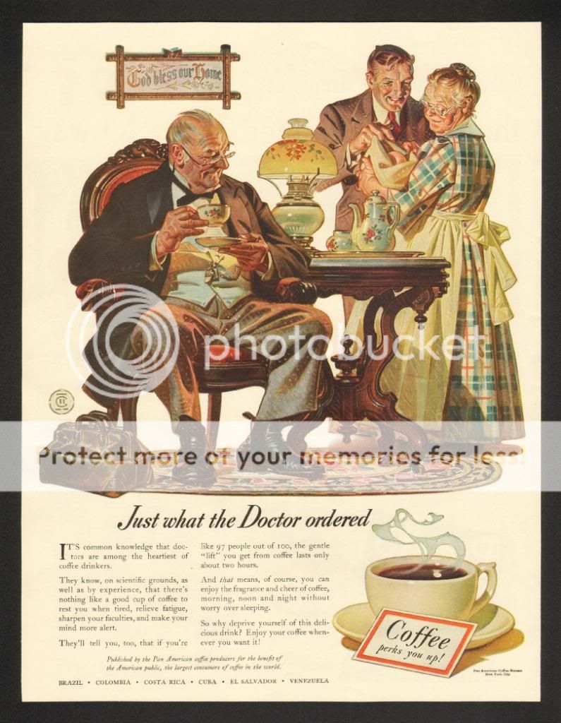 1941 J C Leyendecker Doctor Art Coffee Bureau Print Ad