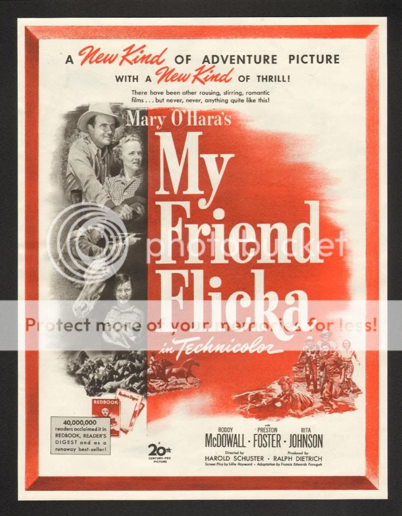 1943 Mary Oharas My Friend Flicka Movie Print Ad  