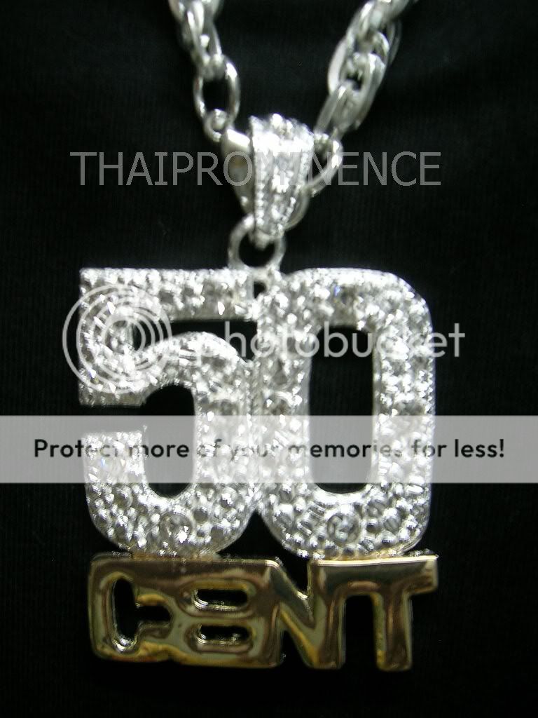 New Luxury Hip Hop Gold Silver Plated 50 Cent Necklace
